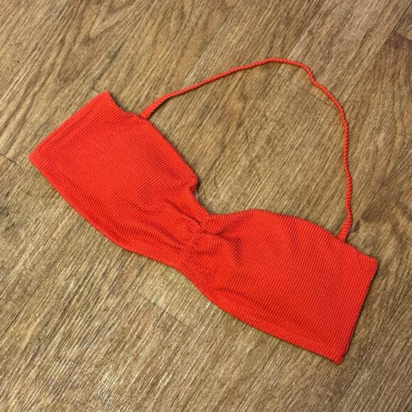 J. Crew Orange Scrunchie Sweetheart Bikini Top Size 2X - Picture 2 of 8